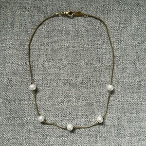 Napier pearl and gold strand necklace